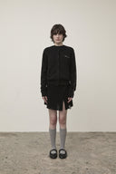 CASHMERE BLENDED ROUND KNIT CARDIGAN IN BLACK image 15