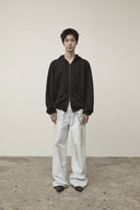 BACK LOGO GLITTER HOODY ZIP UP FOR MEN