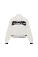 SPELL POINT STRIPE KNIT CARDIGAN IN BLACK image 6