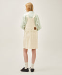 W DENIM OVERALL MIDI SKRT IN ECRU