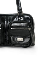 DOUBLE POCKET BRICK SHOULDER BAG IN BLACK image 4
