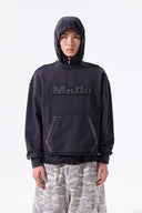 RAW CUT APPLIQUE SWEATSHIRT IN CHARCOAL GREY