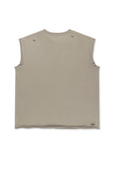 RAW EDGE CUT OUT SLEEVELESS TOP FOR MEN IN BEIGE image 14