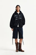 VINTAGE WASHED GRAFFITI HOODY ZIP UP IN BLACK image 20