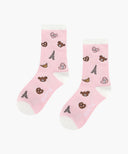 KIDS ALL OVER PATTERN SOCKS IN PINK image 3