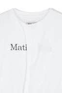 TIE DETAIL DRAPED LOGO TOP IN WHITE image 3