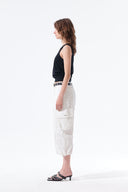 HEM TIE DETAIL SLEEVELESS TOP IN BLACK image 7