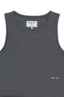 HEM TIE DETAIL SLEEVELESS TOP IN CHARCOAL GREY image 3