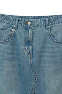 DAMAGE POINT LONG DENIM SKIRT IN BLUE image 13