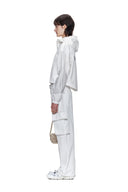 MATIN CROP HOODY COATING JUMPER IN IVORY image 6