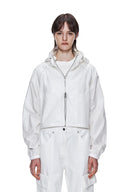 MATIN CROP HOODY COATING JUMPER IN IVORY image 5