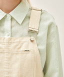 W DENIM OVERALL MIDI SKRT IN ECRU