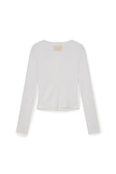 SNAP DETAIL SLIM TOP IN IVORY image 14