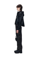 MATIN CROP HOODY COATING JUMPER IN BLACK image 6