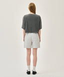 CLASSIC LOGO SWEAT SHORTS IN LIGHT HEATHER GREY image 5