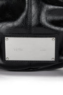 HALF SHIRRING RIBBON ROUND BAG IN BLACK image 3