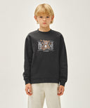KIDS FLOWER BEAR CLASSIC LOGO REGEN SWEATSHIRT IN CHARCOAL GREY image 11