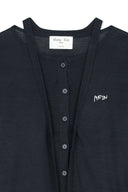 STRING DETAIL KNIT CARDIGAN IN DARK NAVY image 14