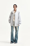 BACK LOGO HIGH NECK JUMPER IN LIGHT GRAY image 9
