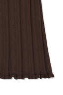 OPEN BACK RIBBED KNIT DRESS IN BROWN image 4