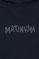 BACK LOGO JERSEY HOOD VEST IN NAVY image 5