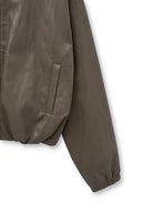 FAUX LEATHER HOODY CROP JUMPER IN BROWN image 5