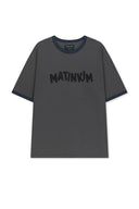 MATIN LOGO RINGER TOP FOR MEN IN CHARCOAL GREY image 1
