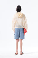 BACK LOGO HOODY WINDBREAKER FOR WOMEN IN CREAM image 9