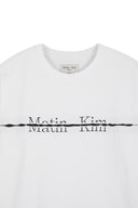 MATIN KIM LOGO CUTTED LAYERED TOP IN WHITE image 3