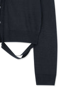 STRING DETAIL KNIT CARDIGAN IN DARK NAVY image 5
