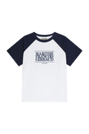 KIDS CLASSIC LOGO OVERSIZED RAGLAN TEE IN NAVY
