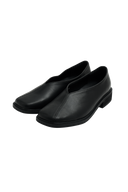 W SQUARE COW LEATHER SLIP ON IN BLACK