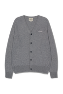 BASIC V NECK CARDIGAN IN HEATHER GREY