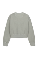 W GARMENT DYED CROP SWEATSHIRT IN ECRU