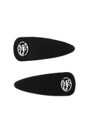 CIRCLE LOGO SUEDE HAIR PIN 2PACK IN BLACK