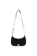 CLASSIC LOGO HALF MOON 2-WAY CROSS BAG IN BLACK