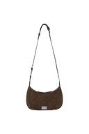 CLASSIC LOGO HALF MOON 2-WAY CROSS BAG IN BROWN