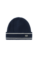MICRO CLASSIC LOGO COLOR BLOCK BEANIE IN NAVY
