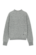 W PREMIUM MERINO WOOL HALF NECK KNIT IN HEATHER GREY