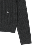 W CABLE POINT HALF ZIP-UP KNIT IN CHARCOAL GREY