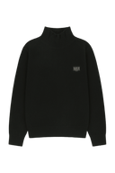 PREMIUM SMALL CLASSIC LOGO WOOL TURTLE NECK KNIT IN BLACK