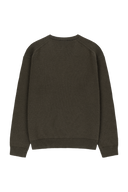 SMALL CLASSIC LOGO OVERSIZED V-NECK KNIT PULLOVER IN DARK BROWN