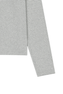 W STRIPE LONG SLEEVE TEE IN LIGHT HEATHER GREY