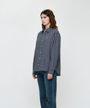 W OVERSIZED SHEER SHIRTS IN DARK NAVY