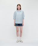 W OVERSIZED SHEER SHIRTS IN SKY BLUE