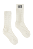 CLASSIC LOGO CABLE SOCKS IN IVORY
