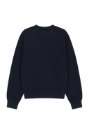 W SMALL CLASSIC LOGO V NECK BALLON SWEATSHIRT IN NAVY