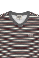 W SMALL CLASSIC LOGO V NECK BALLON SWEATSHIRT IN STRIPE