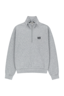 SMALL CLASSIC LOGO HALF ZIPUP SWEATSHIRT IN HEATHER GREY
