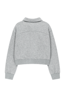MARITHE SPORT W OVERSIZED SOFT BRUSHED HALF ZIP-UP IN HEATHER GREY